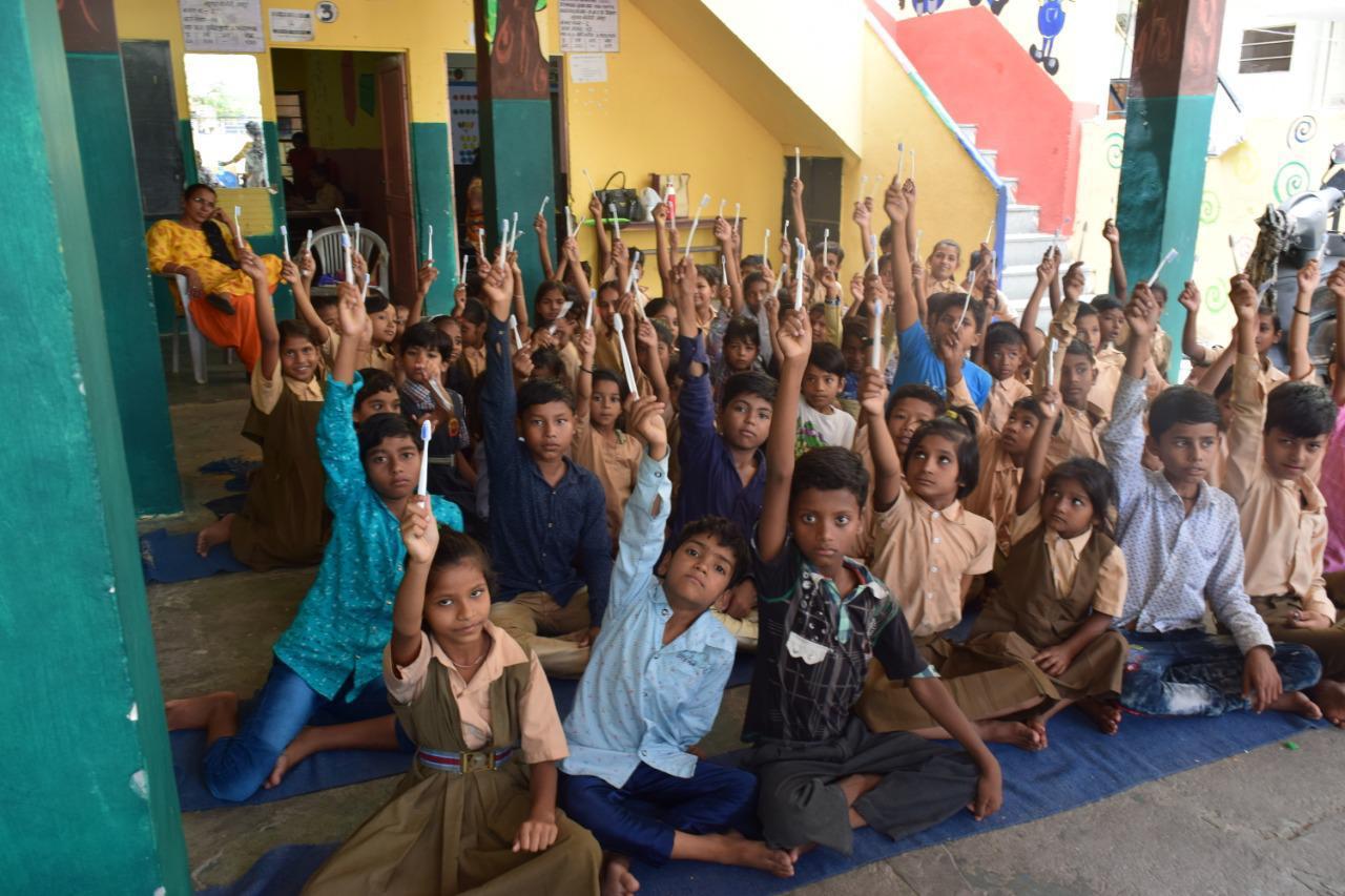 Free oral health camp · Government school